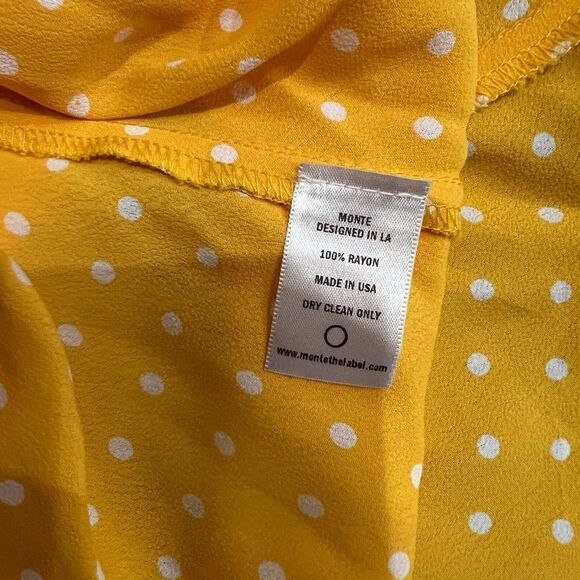 Monte the label Yellow polka dot midi skirt size s - Picture 7 of 7